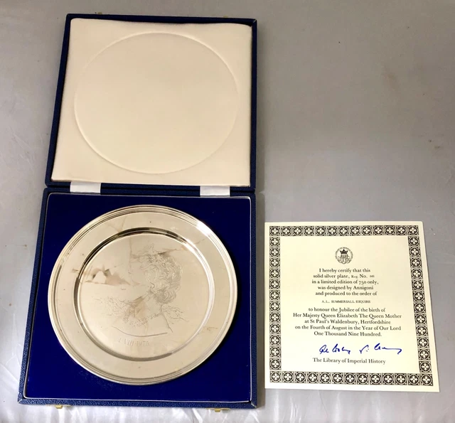 Solid Silver Jubilee The Queen Mother Tray Limited Edt PIETRO ANNIGONI 1975 417g