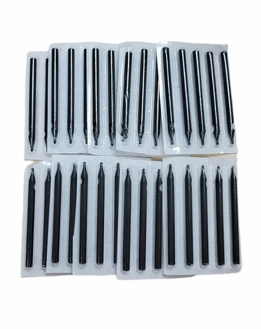 Boquilla de plástico desechable tubo redondo punta de tatuaje largo negro 5R 50 piezas