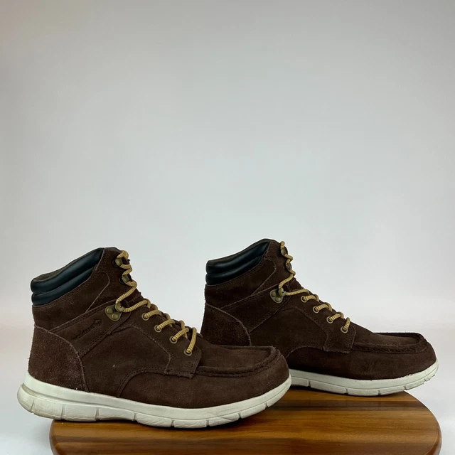 MENS WOLVERINE KARLIN Brown Suede Moc Toe Ankle Work Boots Size 13 E