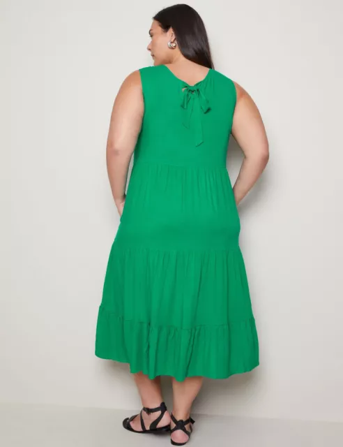 AUTOGRAPH - Plus Size - Womens Dress -  Sleeveless Tiered Midi Summer Dress 3