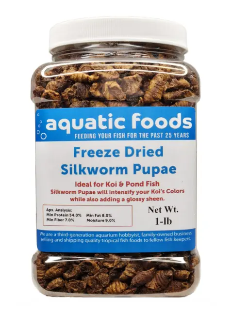 Silkworm Pupae Freeze Dried for Koi, Pond Fish, Turtles, Large Fish. JAR