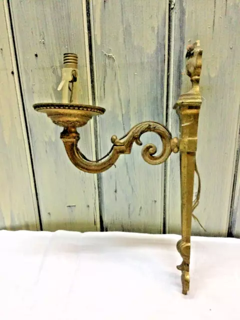 Ancienne Applique Murale En Bronze Dore