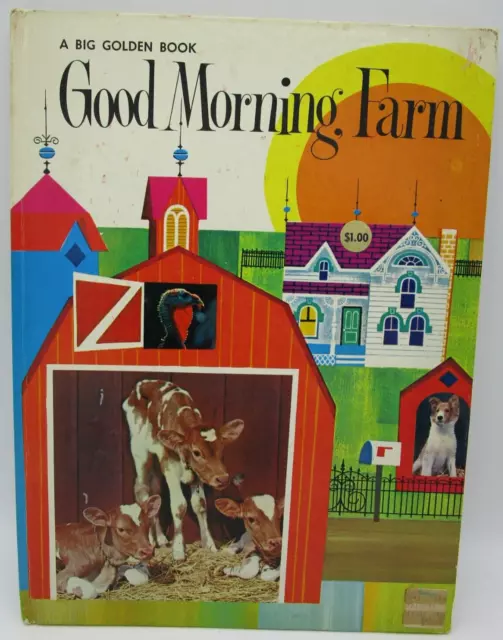 Big Golden GOOD MORNING FARM 1964 Whitman Tell-A-Tale Childrens Picture Book