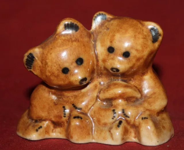 Vintage Hand Made Porcelain 2 baby bears figurine