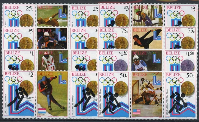 Belize Paare mit Zf 501-508 A postfrisch Olympia 1980 Lake Placid #JR901