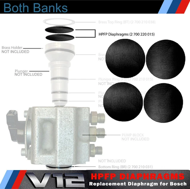 REPLACEMENT HPFP DIAPHRAGM for BMW Rolls Royce V12 N73 High Pressure