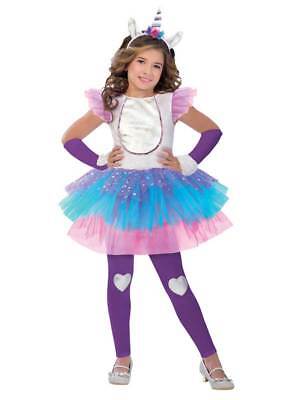 Girls Magical Unicorn Costume Childs Fancy Dress Kids Rainbow Ballerina Tutu