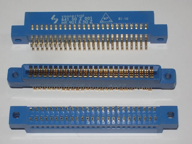 64150Z001 HE901E50 : connecteur encartable 2 x 25 points, pas 2,54mm pour fils