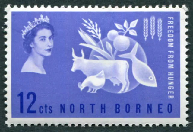 NORTH BORNEO 1963 12c ultramarine SG407 MNH FG Freedom from Hunger Omnibus #A03