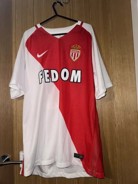 AS Monaco 2016 Home shirt with Mbappe 29 nameset, Large.