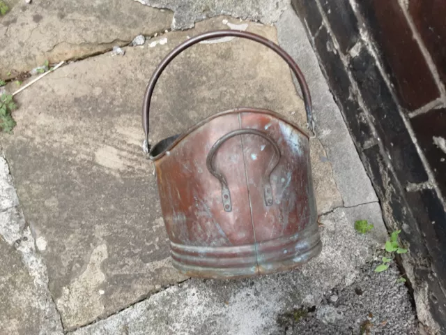 Original Antique copper coal scuttle/bucket