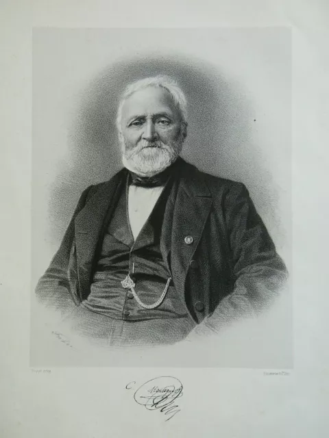 Engraving Portrait Camille Mountain Naturalist And Mycologue Trinquart 1865