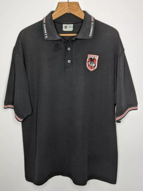 Vintage 90s Vivid St George Dragons NRL Rugby League Polo Shirt Men's XXL