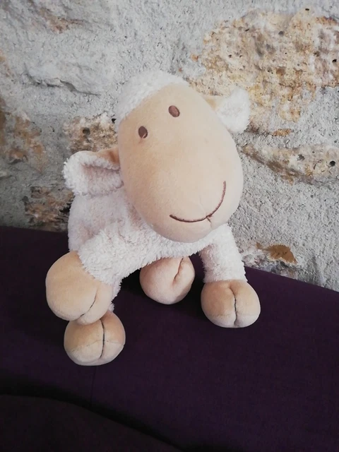 Doudou Peluche Nature Et Découvertes Mouton Agneau Beige Blanc