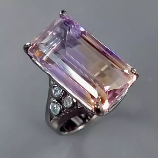 Vintage jewelry 23 ct Ametrine Ring 925 Sterling Silver Size 7 /R343193