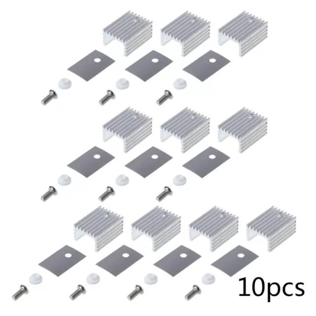 TO-220 Aluminum Sheet Heatsink Transistor Heat Sink Radiator 10PCS/Set