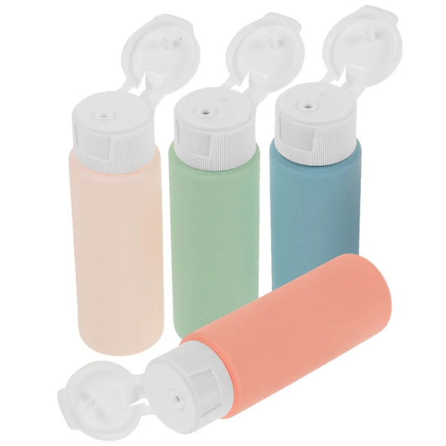 Juego de 4 accesorios de viaje recargables con botella de loción vacía