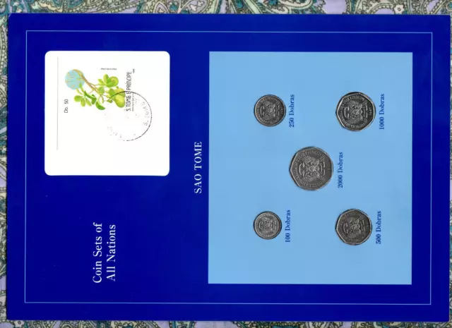 Coin Sets of All Nations Sao Tome 1997 UNC 2000,1000,500,200,100 Dobras