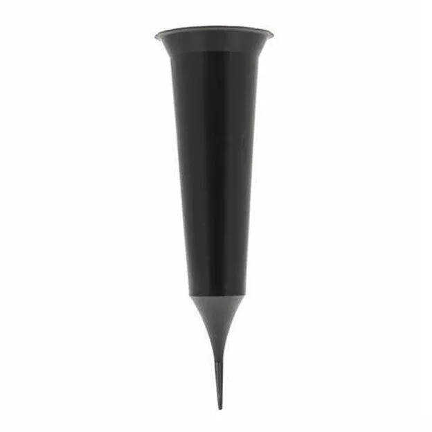 Blank Black Plain Flute Spike Flower Vase Grave Pot  Memorial Trubute 1 2 5 10pk