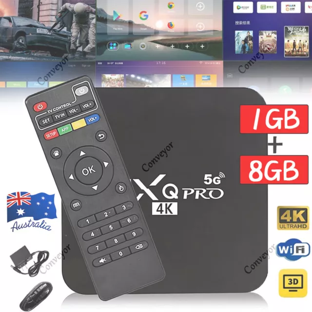 MXQ Pro 4K 1+ 8GB Ultra HD Wifi Android 10.0 Quad Core Smart TV Box Media Player