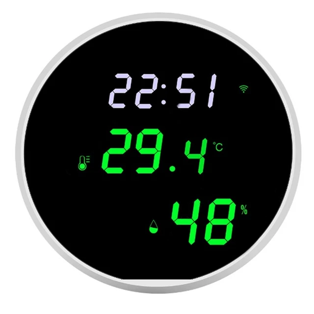 1Set WiFi Hygrometer App ification Alert +LED Backlit Display E6S3