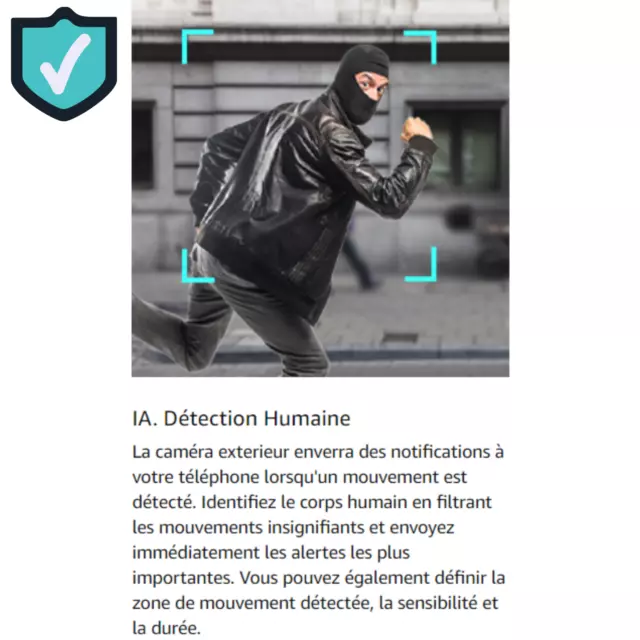 Caméra de Surveillance Sécurité Extérieure Surveillance Smartphone Détection 2