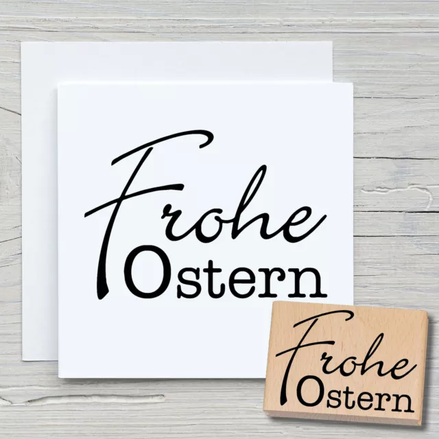 Stempel Frohe Ostern - Motivstempel Holzstempel Scrapbooking Karten Spruch DIY