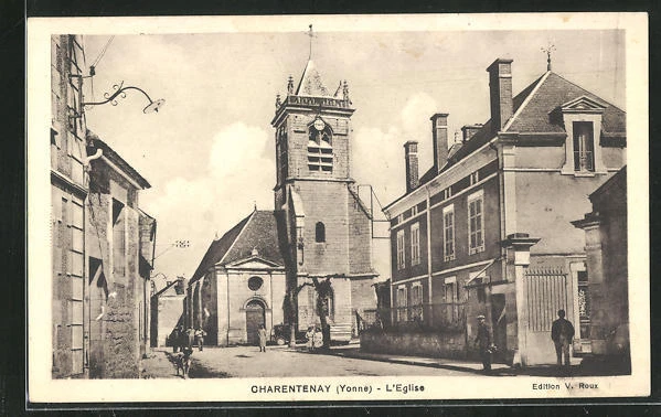 CPA Charentenay, L´Eglise, vue de la rue an der l'Église