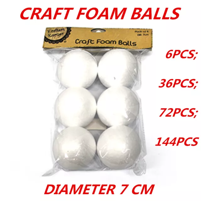 Styrofoam Balls Craft Polystyrene Shape Form Foam Decorating Modelling Art 6Pack