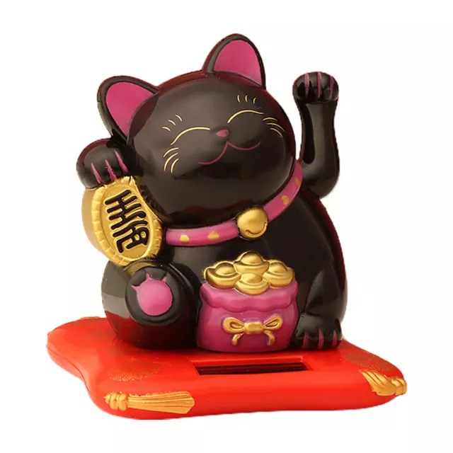 Lucky Cat Decor Safe Smooth Edge Solar Power Desk Cat Decor Good Workmanship