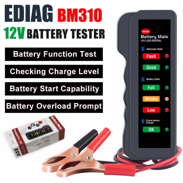 Mini 6-stellige Led-Anzeige Autobatterie Tester Ladegerät Auto Analysator 12V 2