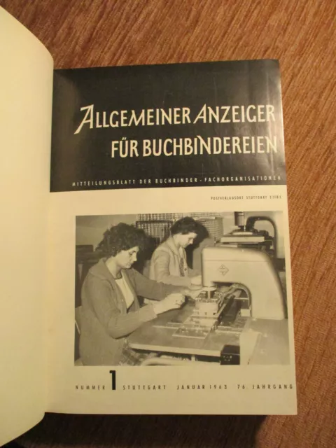 AAfB BUCHBINDER ANZEIGER Jg.1963 BUCHBINDER Bookbinding HANDEINBAND Buchbinderei 4