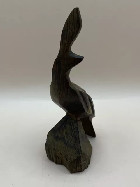 Wooden Pheasant Quail Bird Carved Figurine 6.25 inches