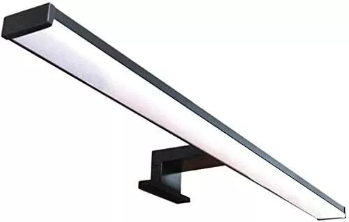 LUCE LED APPLIQUE LAMPADA DA SPECCHIO BAGNO VEGA 40 60 80 CM Alluminio NERO sat