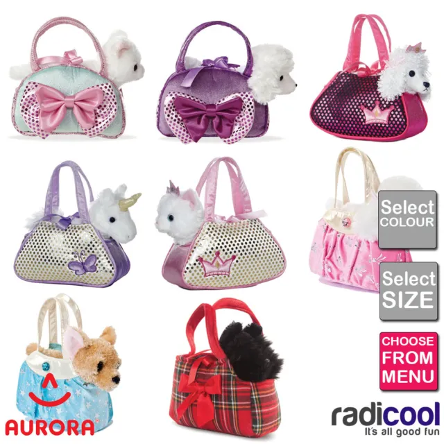 Aurora Fancy Pals PLUSH Cuddly Soft Toy Teddy Gift Dog in Bag New Baby Brand New 2