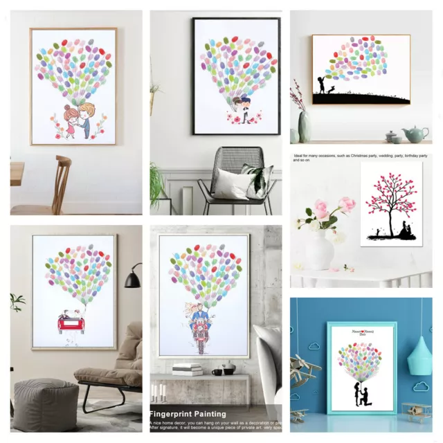 DIY Fingerprint Cartoon Tree Painting Pad Wedding Signature Guest Book Decor