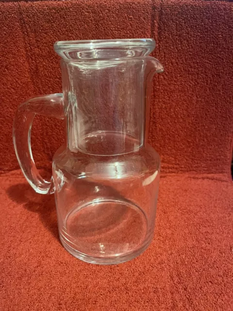 Clear Glass Bedside Guest Water Carafe Decanter Tumble Up