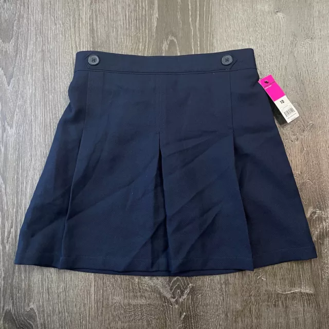 NWT George Girls Skirt Skort Uniform School Pleated Scooter Navy Blue Size 10