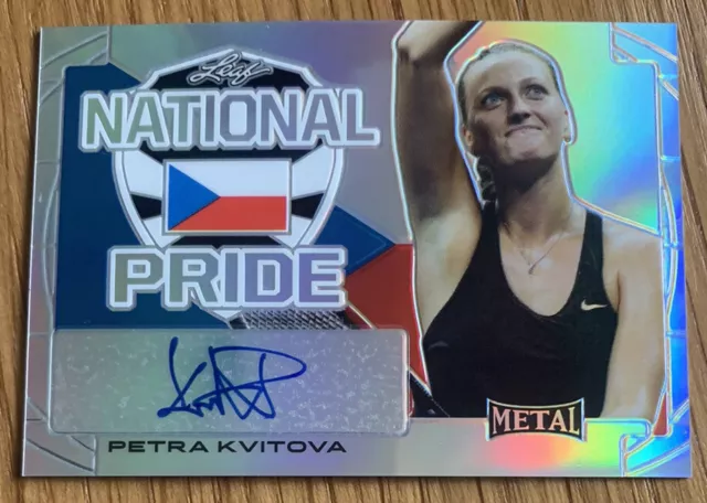 2016 Leaf Metal Tennis National Pride Auto Petra Kvitova Base Silver Card