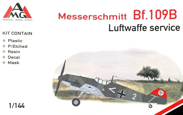 1/144 WW2 Fighter: Messerschmitt Bf-109B "Luftwaffe" [Germany] #14423 : AMG