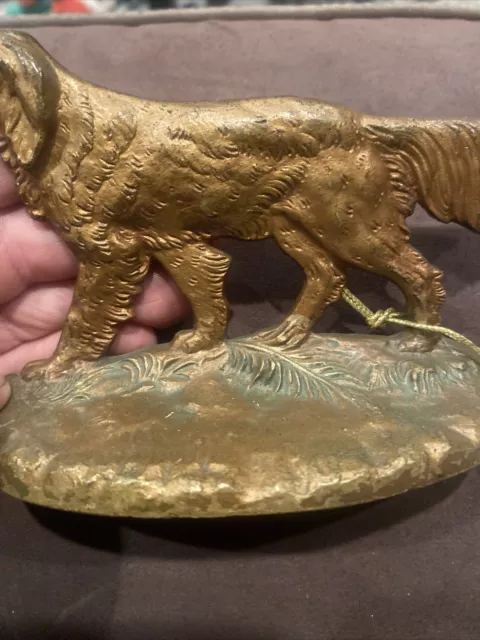 Brass or bronze irish Setter Dog Sculpture book end  (U4) 3