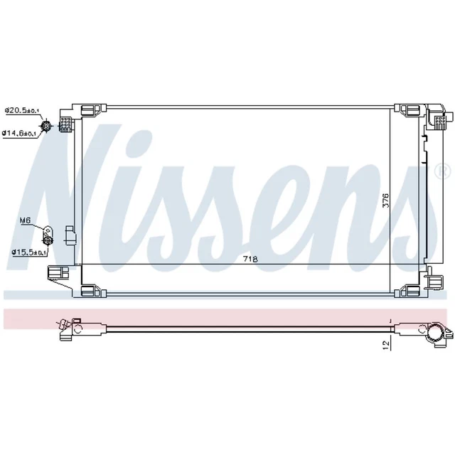 Installation De Climatisation Nissens 941039 - Compatible Honda Jazz IV 1.3 (2013-), Dimensions 737x353x16 Mm