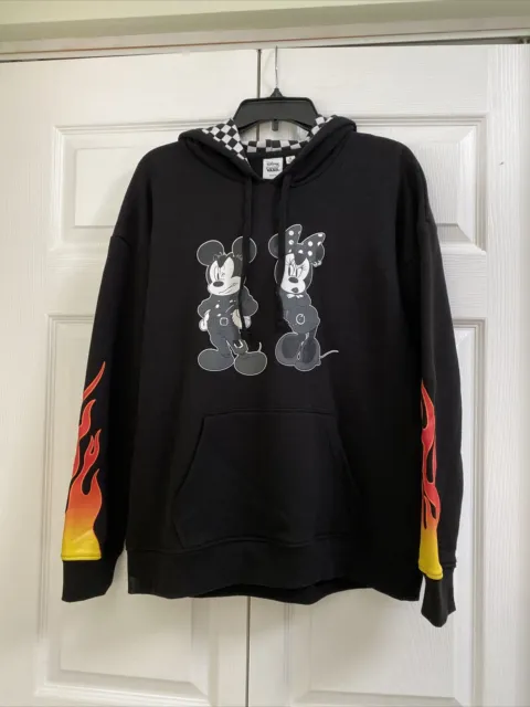 Disney/Vans Womens Size M Mickey Minnie Mouse Flames Hoodie Sweatshirt