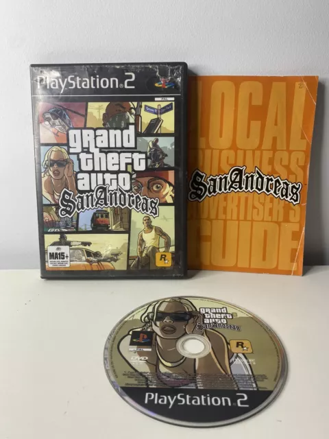 Grand Theft Auto San Andreas PS2 PAL Manual and Map *Complete*