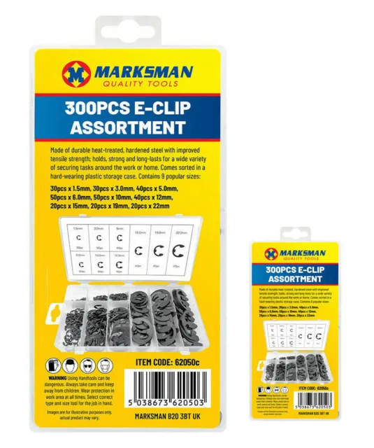 New 300Pc E Clip Circlip Cir External Retaining Snap On Ring Steel Strong Secure