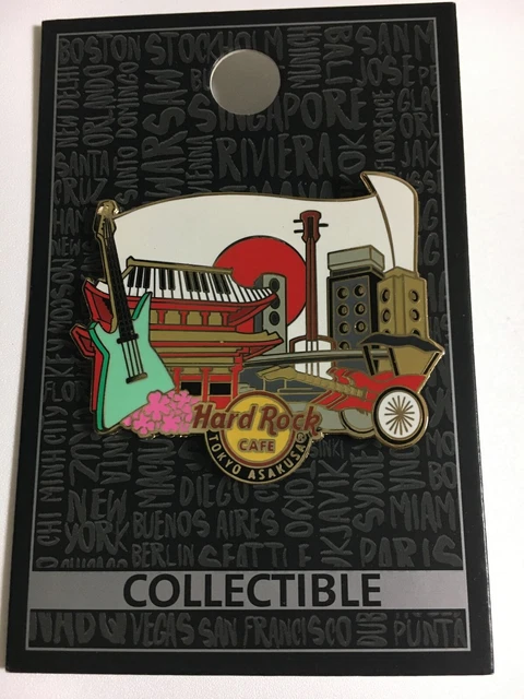 Hard Rock Cafe Asakusa Pin Badge Tokyo Gitarre Tempel Flagge Kaminarimon...