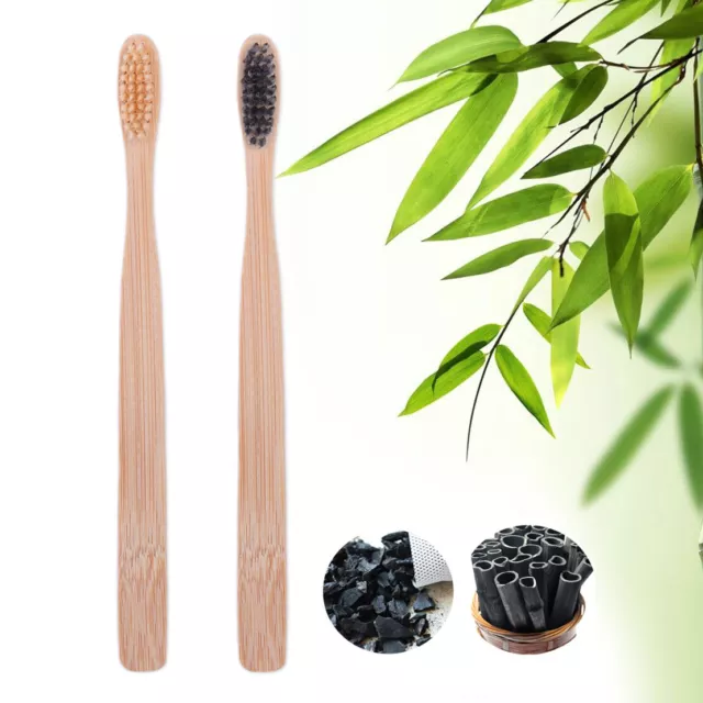 10 Environmental Toothbrush Soft Oral Care Durable Eco Friendly Bamboo Handle rt