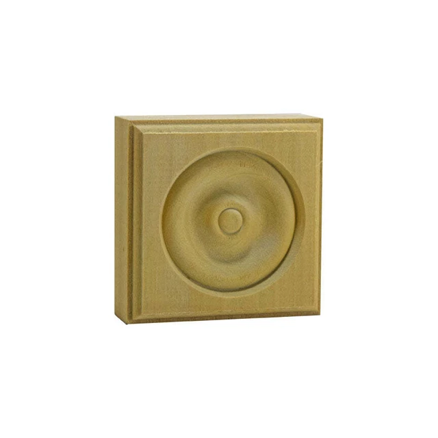 Hardwood Casing Corner Rosette Block 1" x 3" Square EWAP30