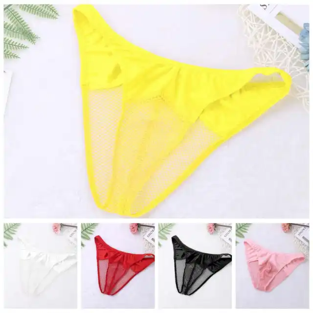HANDSOME MEN SEXY Mesh T-Back G-String Thong Pouch Lingerie Underwear ...
