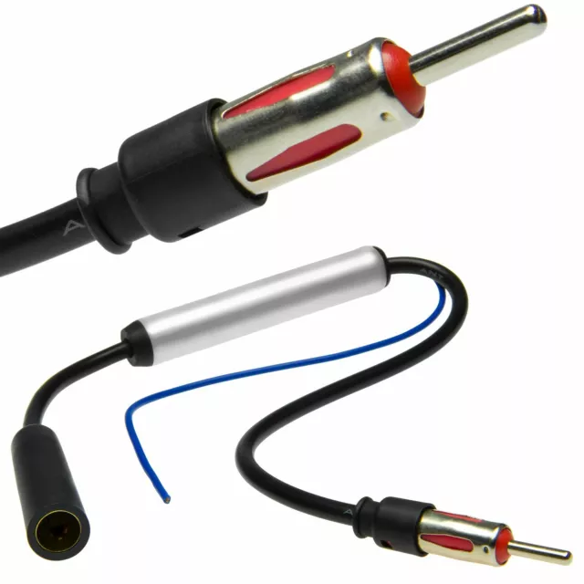 Cable Adaptador din Enchufe Am/Fm Coche Vehículo Antenas Señal Amplificador
